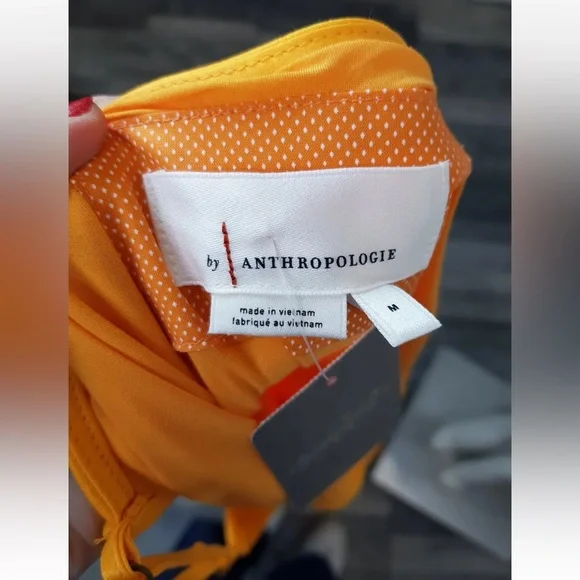 By Anthropologie Silky Cowl Neck Midi Dress Medium 12 14 Orange Column Party BN - Picture 6 of 14